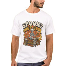 Retro Groovy Skelett Buchliebhaber Halloween