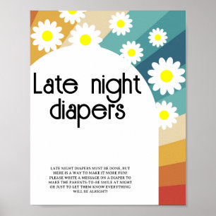 Retro Groovy \ Spate night diaper Spiel Poster