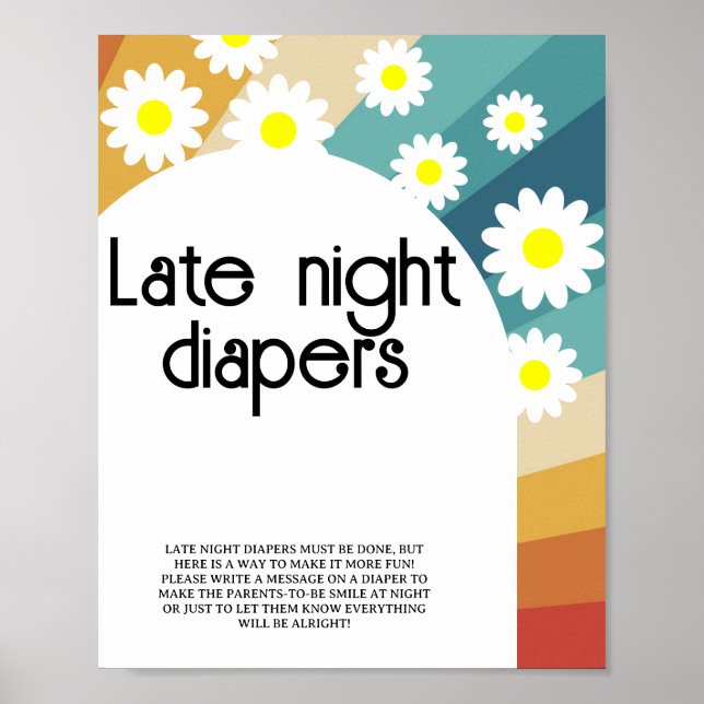 Retro Groovy \ Spate night diaper Spiel Poster (Vorne)