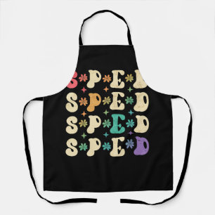 Retro Groovy SPED Lehrer zurück zur Schule Schürze