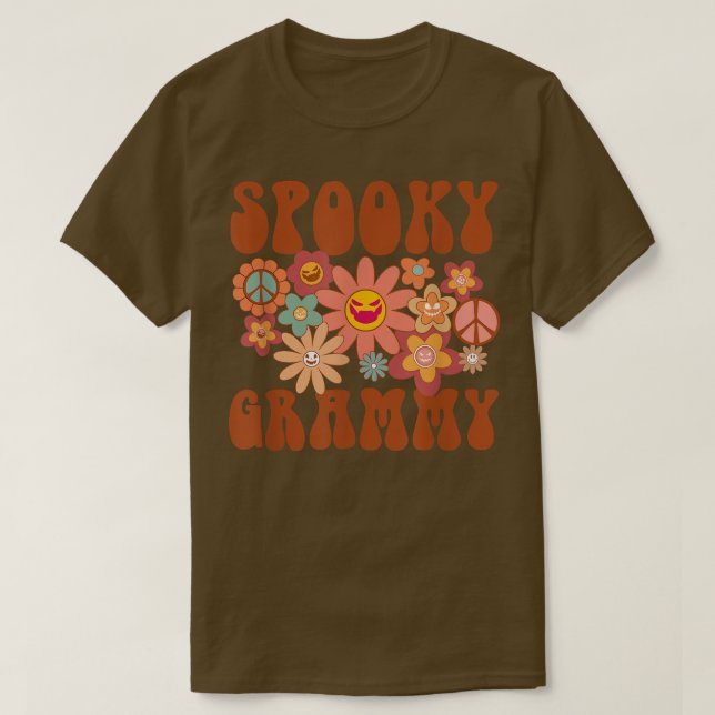 Retro Groovy Spooky Grammy Fall Halloween Thanksgi T-Shirt (Design vorne)