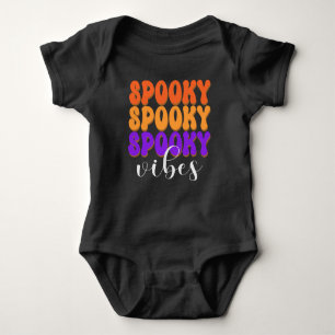 Retro Groovy Spooky Vibes Halloween Baby Strampler