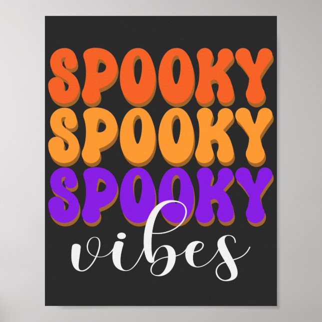Retro Groovy Spooky Vibes Halloween Poster (Vorne)