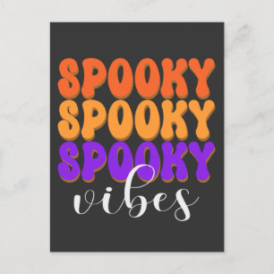 Retro Groovy Spooky Vibes Halloween Postkarte