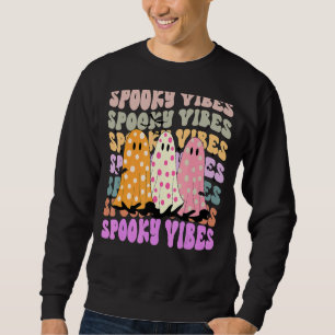 Retro Groovy Spooky Vibes Niedlich Ghost Girls Hal Sweatshirt