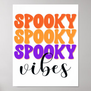 Retro Groovy Spooky Vibes Vintag Halloween Poster