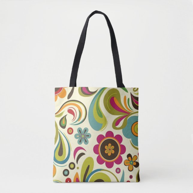 Retro Groovy Spring Pattern Tasche (Vorderseite)