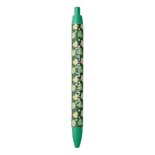 Retro Groovy St. Patrick's Day Monogramm Kugelschreiber