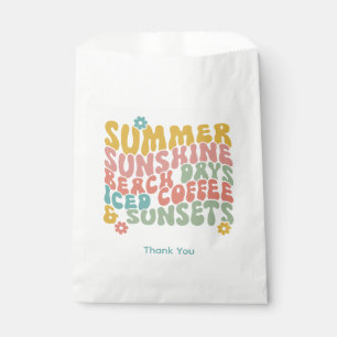 Retro Groovy Summer Pink Monogram Name Geschenktütchen