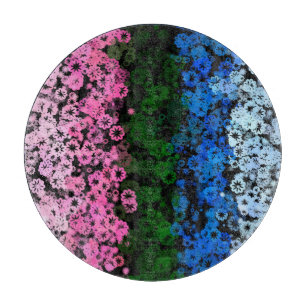 Retro Groovy Süße Blumen Omniromantische Pride-Fla Schneidebrett