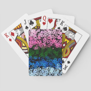 Retro Groovy Süße Blumen Omniromantische Pride-Fla Spielkarten