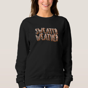 Retro Groovy Sweater Weather Fall Winter Leopard Sweatshirt