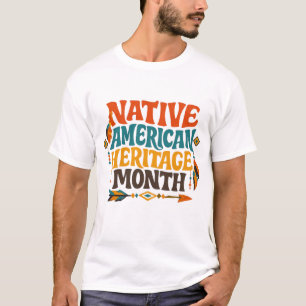 Retro Groovy Tag des indianischen Erbes T-Shirt