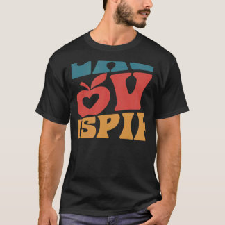 Retro Groovy Teacher Inspiration Happy Back to S T-Shirt