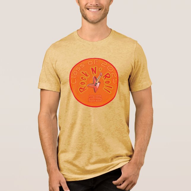 Retro Groovy Throwback Rock'n'Roll Tri-Blend Shirt (Vorderseite)