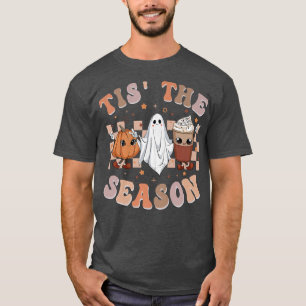 Retro Groovy Tis The Season Pumpkin Ghost Hippie H T-Shirt