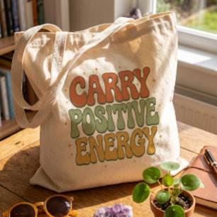 Retro Groovy Tragetasche mit positiver Energie