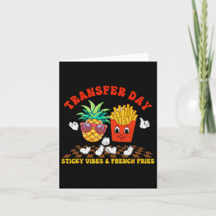 Retro Groovy Transfer Day Sticky Vibes Ivf Couple Karte