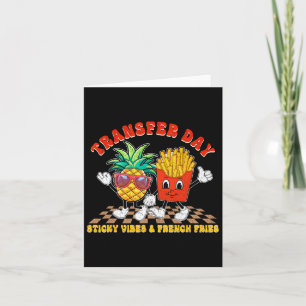 Retro Groovy Transfer Day Sticky Vibes Ivf Couple Karte