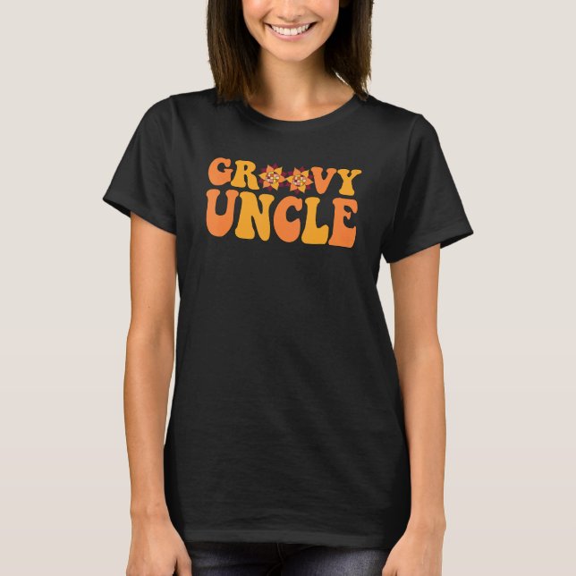 Retro Groovy Uncle Matching Family 1st Birthday Pa T-Shirt (Vorderseite)