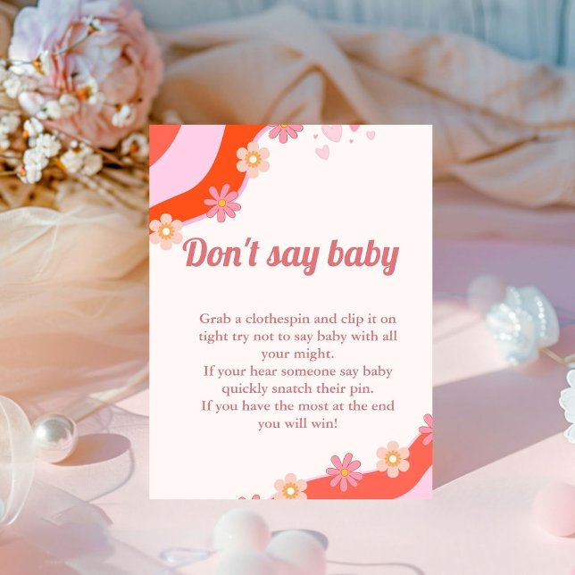 Retro Groovy valentine "don't say baby" Party Sockelschild (Von Creator hochgeladen)