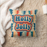 Retro Groovy Vintage Christmas Tree Holly Jolly Kissen<br><div class="desc">Ein Groovy und farbenfroh Retro Vintage Palette Weihnachtsbaum wirbelkissen.</div>