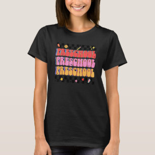 Retro Groovy Vorschulteam Vorschullehrer zurück T-Shirt