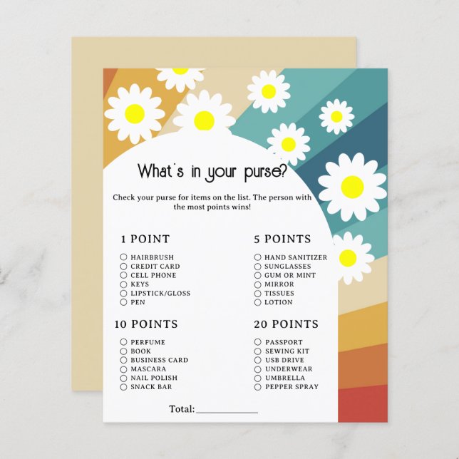 Retro Groovy - Was in Ihrem Geldbeutel steckt (Vorne/Hinten)