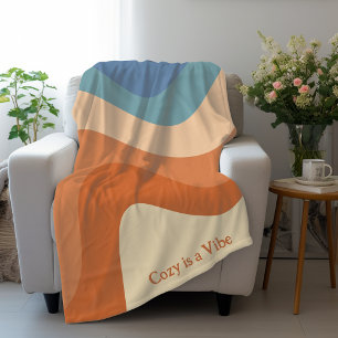 Retro Groovy Wave Pattern Cosy ist ein Vibe Fleecedecke