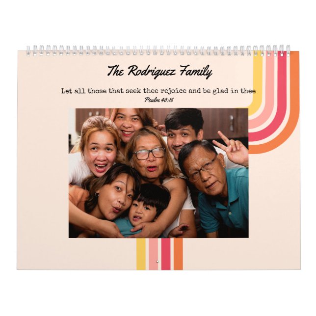 Retro Groovy Waves Bible Verse 12 Foto Gallery Kalender (Titelbild)