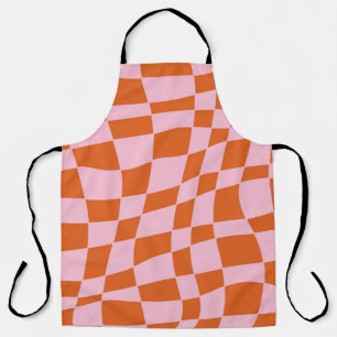 Retro Groovy Wavy Psychedelic Checkerboard Karo Y Schürze