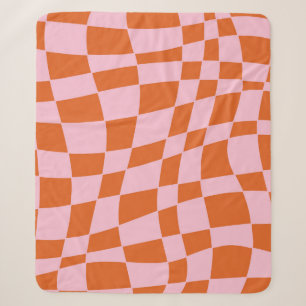 Retro Groovy Wavy Psychedelic Checkerboard Karo Y Sherpadecke