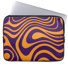 Retro Groovy Wellenmuster-Design Laptopschutzhülle