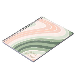 Retro Groovy Wellenmuster Notizblock