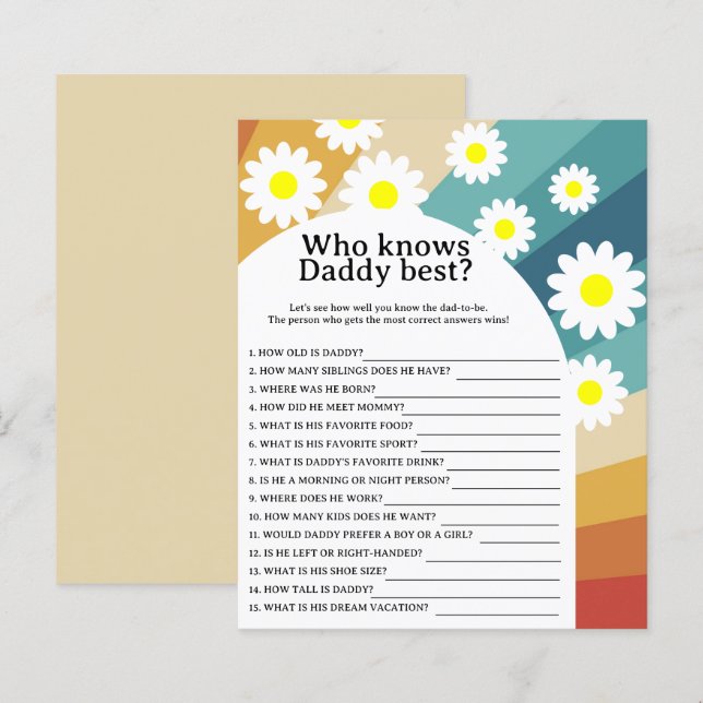 Retro Groovy - Wer kennt DADDY für das beste Spiel (Vorne/Hinten)