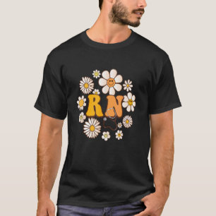 Retro groovy Wildblume Blumen RN examinierte Krank T-Shirt