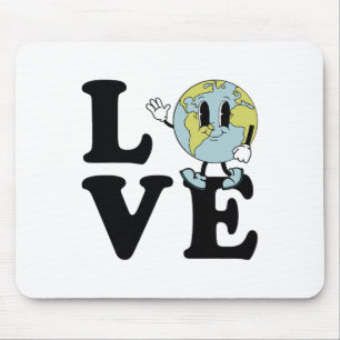 Retro Groovy World Liebe Earth Day Environmental Mousepad