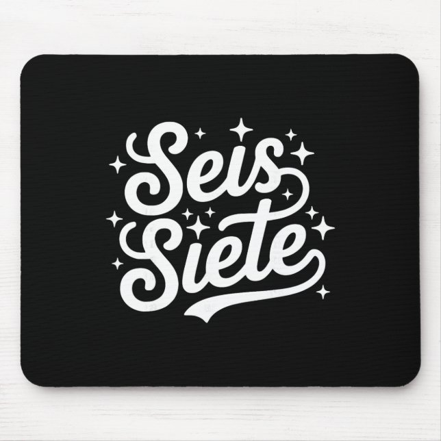 Retro Groovy zweisprachiger Spanischlehrer 67 Sech Mousepad (Vorne)