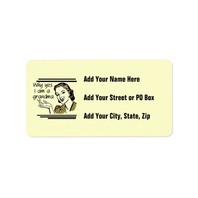 Retro Großmutter-T-Shirts und Geschenke Adressaufkleber (Vorne)