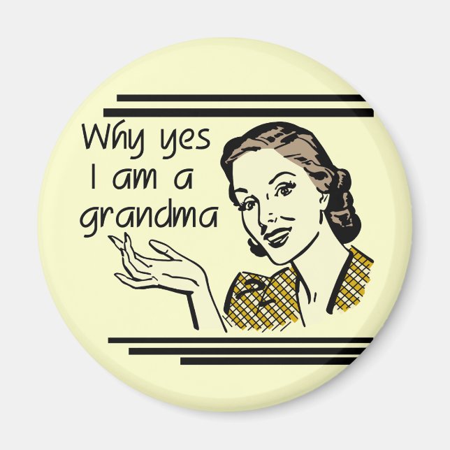 Retro Großmutter-T-Shirts und Geschenke Magnet (Vorne)