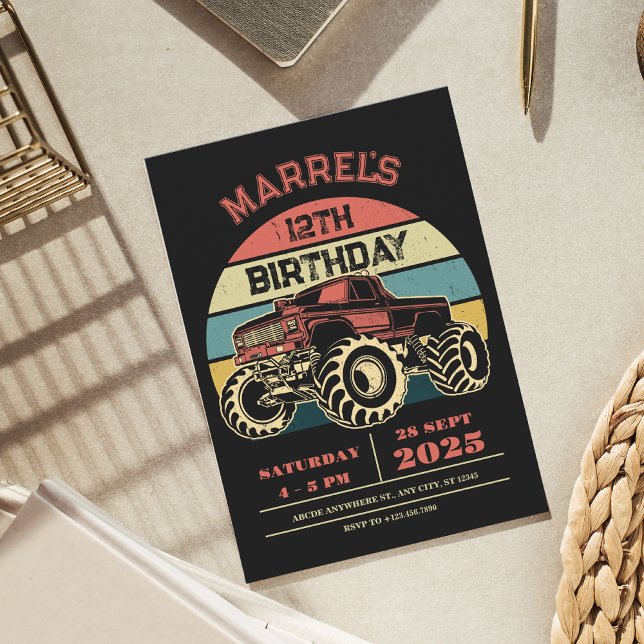 Retro Großwagen Geburtstag Einladung (Von Creator hochgeladen)