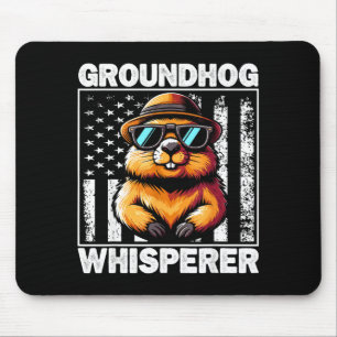 Retro Groundhog-Flüsterer Lustiger Woodchuck Groun Mousepad
