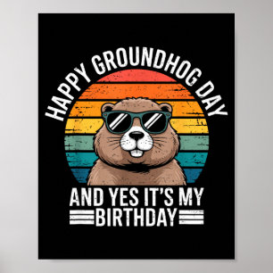 Retro Groundhog Singles Geburtstag Vintage Lustig  Poster