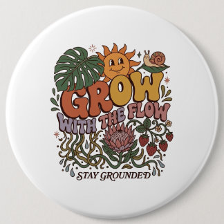 Retro Grow With The Flow | Vintage 90er Jahre Butt Button
