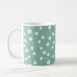 Retro Grün Töne Tupfen Boho Vintage Stil Kaffeetasse