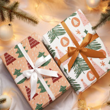 Retro-Grünbäume-Muster Weihnachten Urlaub