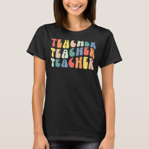 Retro Grundschullehrer Bunt Zurück zur Schule S T-Shirt