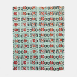 Retro-grüne Briefmarke Fleecedecke