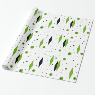 Retro grüne Diamanten u. Geschenkpapier