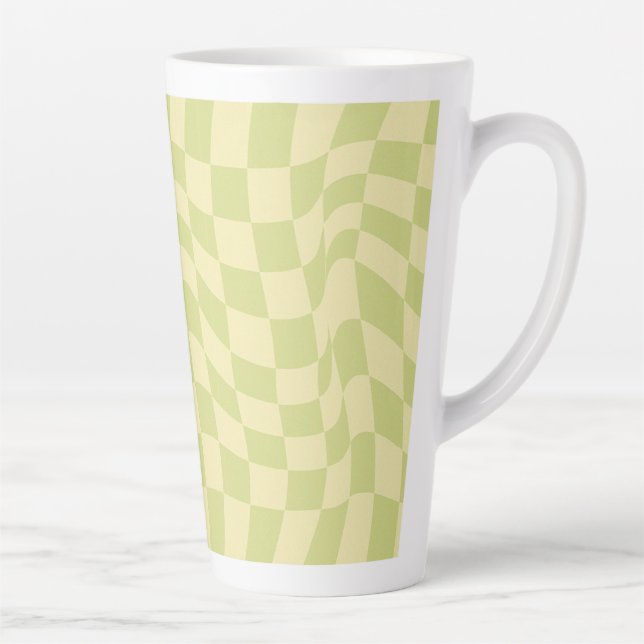Retro-grüne Karos aus dem 80er-Becher Milchtasse (Rechts)